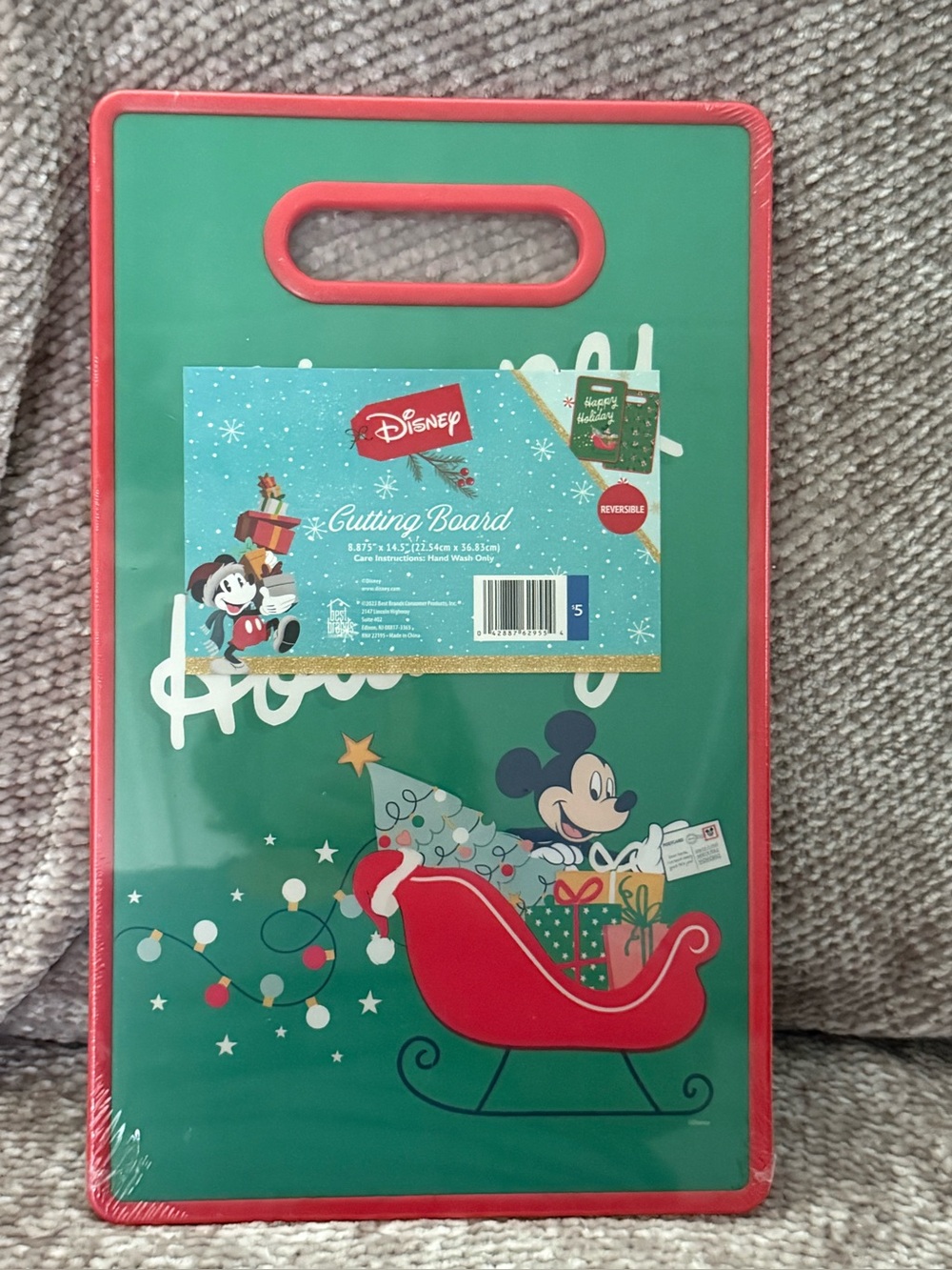 Disney Micky Mouse Reversible Cutting Board New Christmas